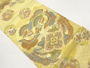 花丸文に鳳凰・松模様織出し袋帯